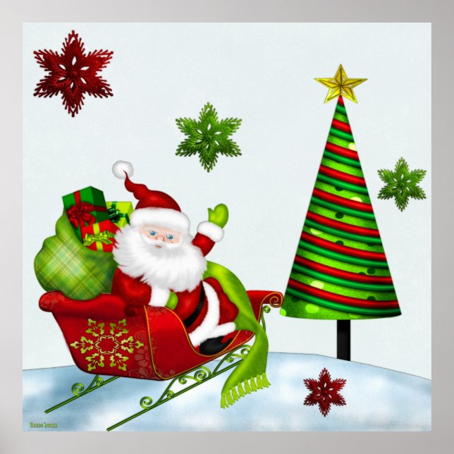 Niedlich Classic Santa Whimsey Poster (Vorne)