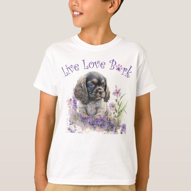 Niedlich Cocker Spanel Dog Floral T-Shirt (Vorderseite)