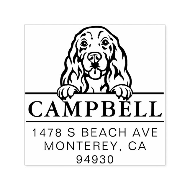 Niedlich Cocker Spaniel Custom Dog-Adresse Permastempel (Design)
