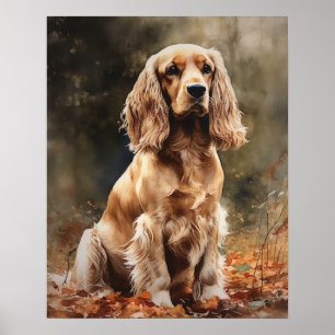 Niedlich Cocker Spaniel Dog Art Print Poster