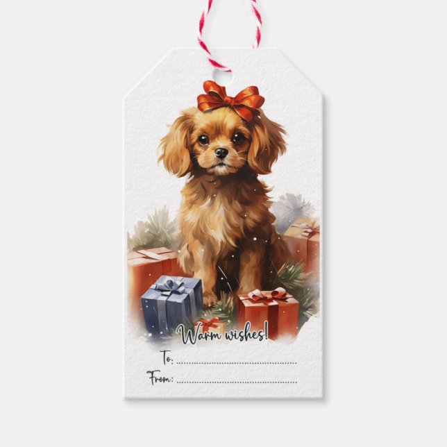 Niedlich Cocker Spaniel Dog Geschenkanhänger (Vorderseite)