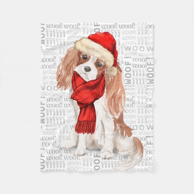 Niedlich Cocker Spaniel Hund über Weihnachten Fleecedecke (Vorderseite)