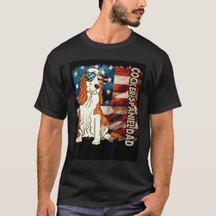 Niedlich Cocker Spaniel Vater American Flag Patrio T-Shirt