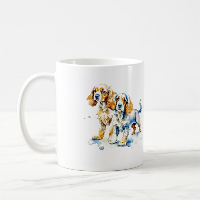 Niedlich Cocker Spanierwelpen Hundefreund Kaffeetasse (Links)