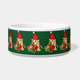 Niedlich Cocker Spanisch Welpe Weihnachten Napf