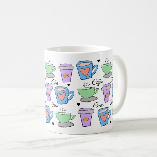 Niedlich Coffee Lovers Containerzeichnung Muster Kaffeetasse (VorderseiteRechts)