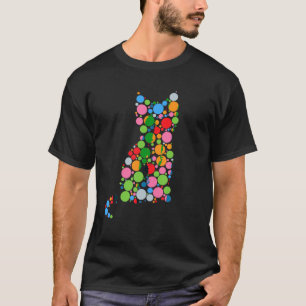 Niedlich Color Polka Dot Cat Lover International D T-Shirt