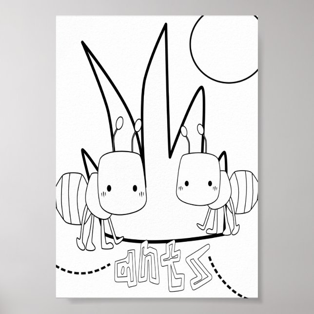 Niedlich Coloring Bugs Ants Poster (Vorne)
