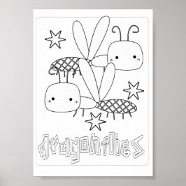 Niedlich Coloring Bugs Dragonflies Poster
