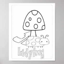 Niedlich Coloring Bugs Lady Bug Poster