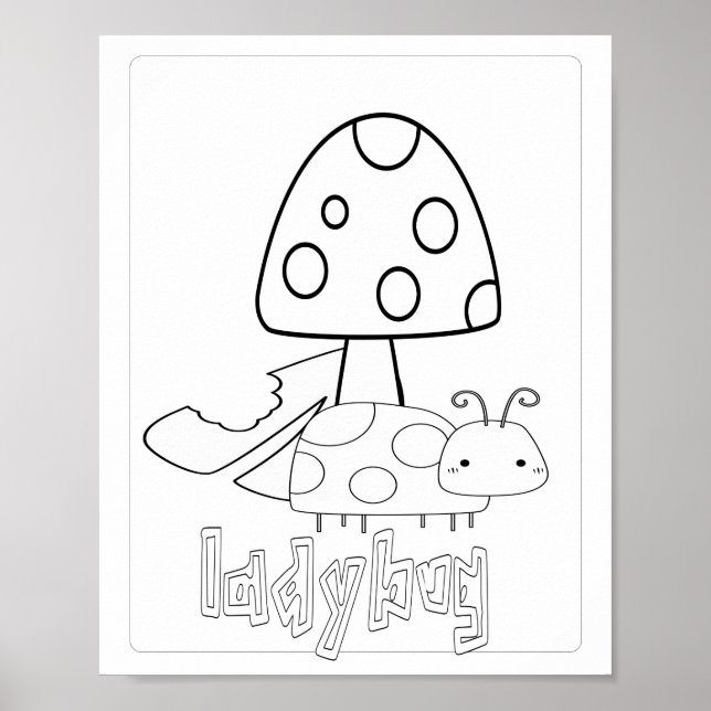 Niedlich Coloring Bugs Lady Bug Poster (Vorne)