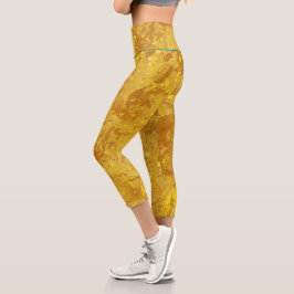 Niedlich Comfy Capris All-over Gold Bronze Print