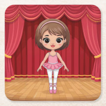 Niedlich Comic Ballet Untersetzer Set