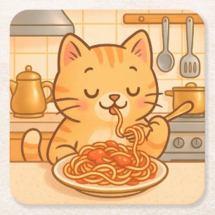 Niedlich Comic Kitty Spaghetti Untersetzer Set