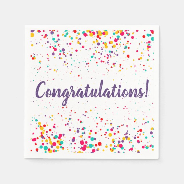 Niedlich Confetti Abschluss Napkin Serviette (Vorderseite)