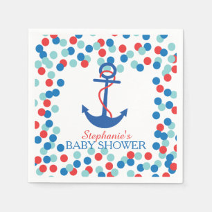 Niedlich Confetti Nautical Anchor Babydusche Napki Serviette