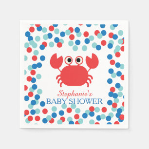 Niedlich Confetti Nautical Crab Babydusche Napkin Serviette
