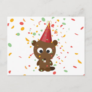 Niedlich Confetti Party Beaver Postkarte