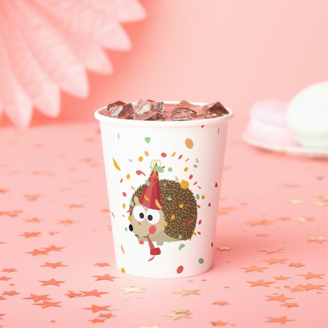 Niedlich Confetti Party Igel Paper Cup Pappbecher (Insitu)