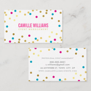 NIEDLICH CONFETTI SPOT MINIMAL Gold Rosa Blau Visitenkarte