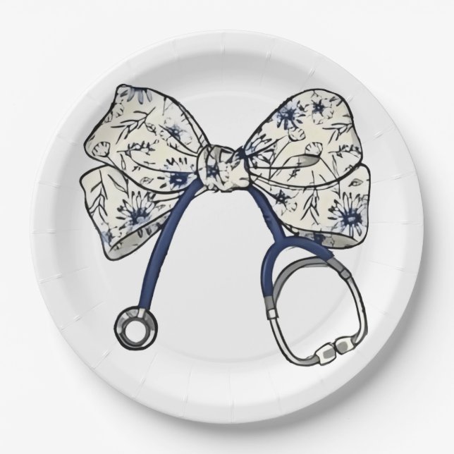 Niedlich Coquette Bow Coquette Bow Krankenpflege Pappteller (Vorderseite)