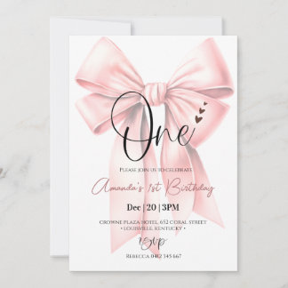 Niedlich Coquette Bow Girl Birthday Einladung