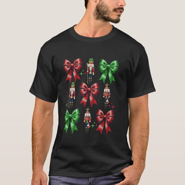 Niedlich Coquette Bow Nutcracker Squad Weihnachtsf T-Shirt (Vorderseite)