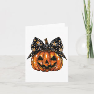Niedlich Coquette Bow Pumpkin Halloween Women Spoo Karte