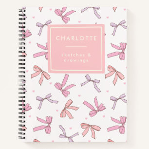 Niedlich Coquette Bows Pink Personalisiert Sketchb Notizbuch