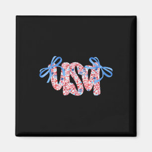 Niedlich Coquette Chinoiserie Floral Patriotic Usa Magnet