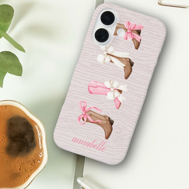 Niedlich Coquette Cowgirl Stiefel Personalisiert Case-Mate iPhone Hülle (Cute Coquette Cowgirl Boots Personalized iPhone Case)