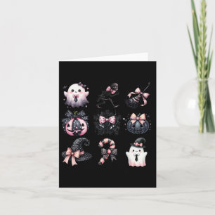 Niedlich Coquette Halloween Bows Black Pink Hallow Karte