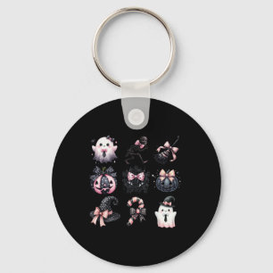 Niedlich Coquette Halloween Bows Black Pink Hallow Schlüsselanhänger