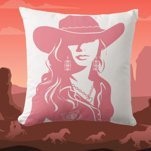 Niedlich Coquette Pink Cowgirl Western Chic Kissen