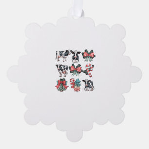 Niedlich Coquette Red Xmas Santa Claus Cow Lover C Ornament Karte