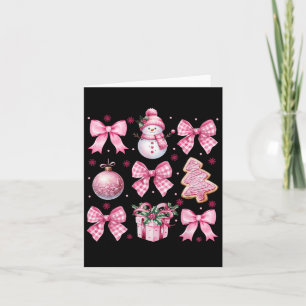 Niedlich Coquette Weihnachten Pink Bows Santa Ging Karte
