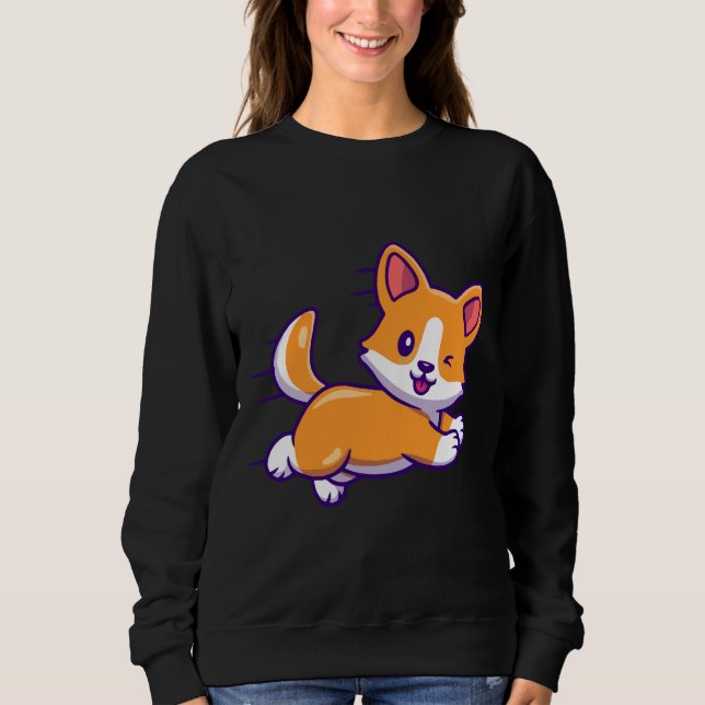Niedlich Corgi 468 Sweatshirt (Vorderseite)