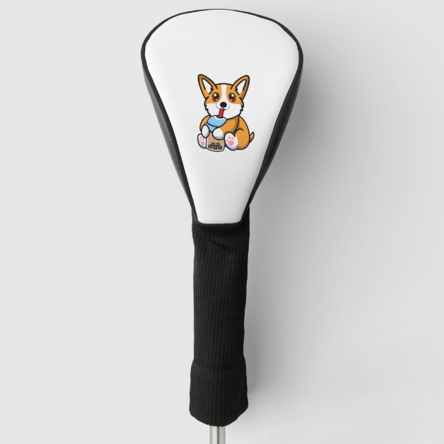 Niedlich Corgi Boba Golf Headcover (Vorderseite)