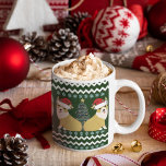 Niedlich Corgi Christmas Santa Kaffeetasse<br><div class="desc">Adorable Pembroke Welsh Corgi Urlaub Schneeflocken Muster für eine Ugly Weihnachten Party Tasse. Zwei bezaubernde Hunde tragen Weihnachtsmannmützen unter hübschen blauen Schneeflocken und einen Weihnachtsbaum.</div>