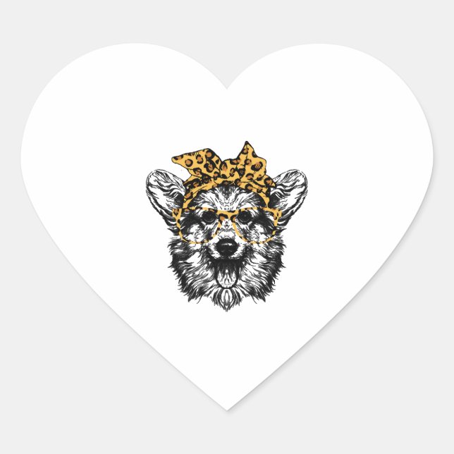 Niedlich Corgi Funny Dog Lover Geschenk Herz-Aufkleber (Vorderseite)