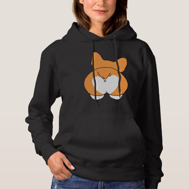 Niedlich Corgi Hintern Regulär Hoodie (Vorderseite)