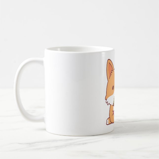 Niedlich Corgi Hund essen Ramen Kaffeetasse (Links)
