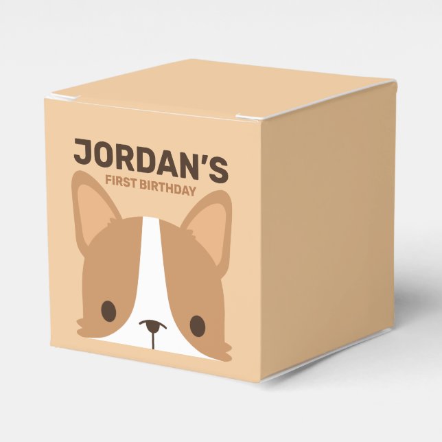 Niedlich Corgi Hund Geburtstag Geschenkschachtel (Vorderseite)