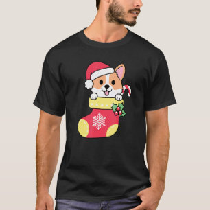 Niedlich Corgi in Sock Christmas Corgi T-Shirt