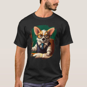 Niedlich Corgi Lehrer Professor School Dog T-Shirt