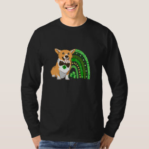 Niedlich Corgi Leprechaun Rainbow Kleeblatt St Pat T-Shirt