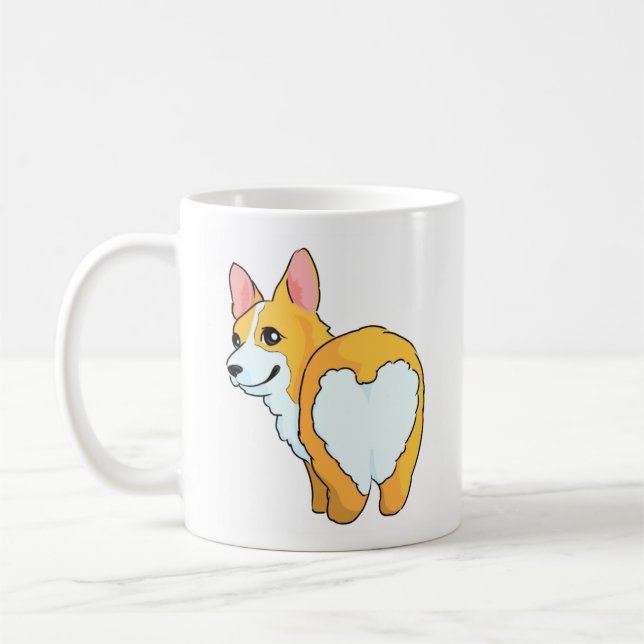 Niedlich Corgi Liebe Hintern Kaffeetasse (Links)