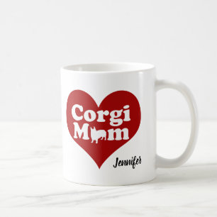 Niedlich Corgi Mama Rotes Herz Kaffeetasse