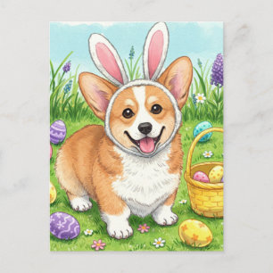 Niedlich Corgi Ostereier Postkarte