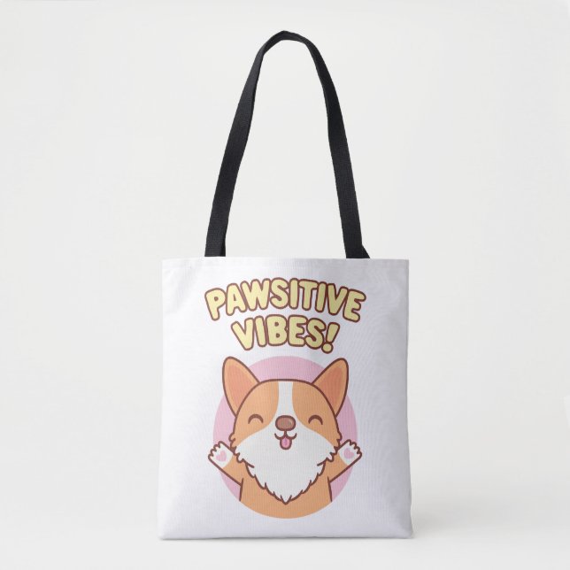 Niedlich Corgi Paws Pawsitive Vibes (Vorderseite)